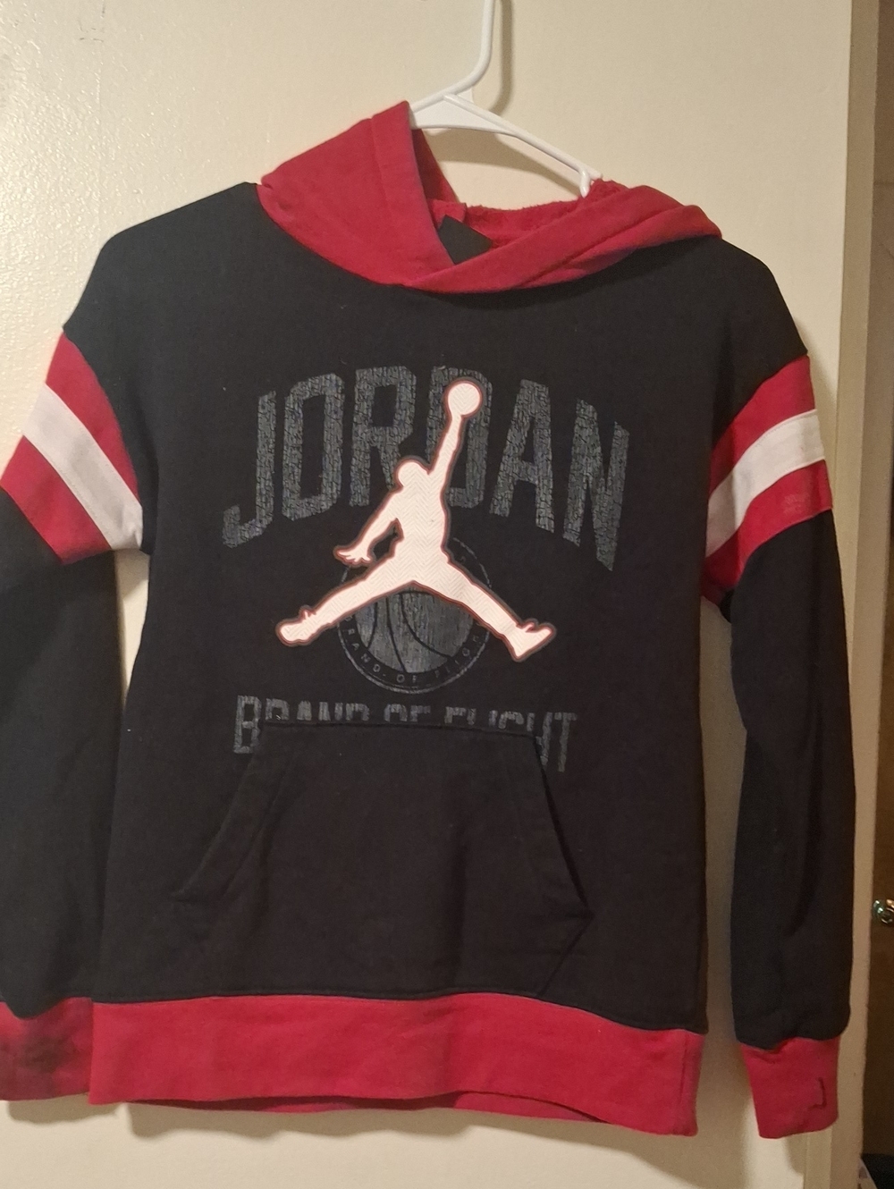 Jordan Black Hoodie with Red & White Accents